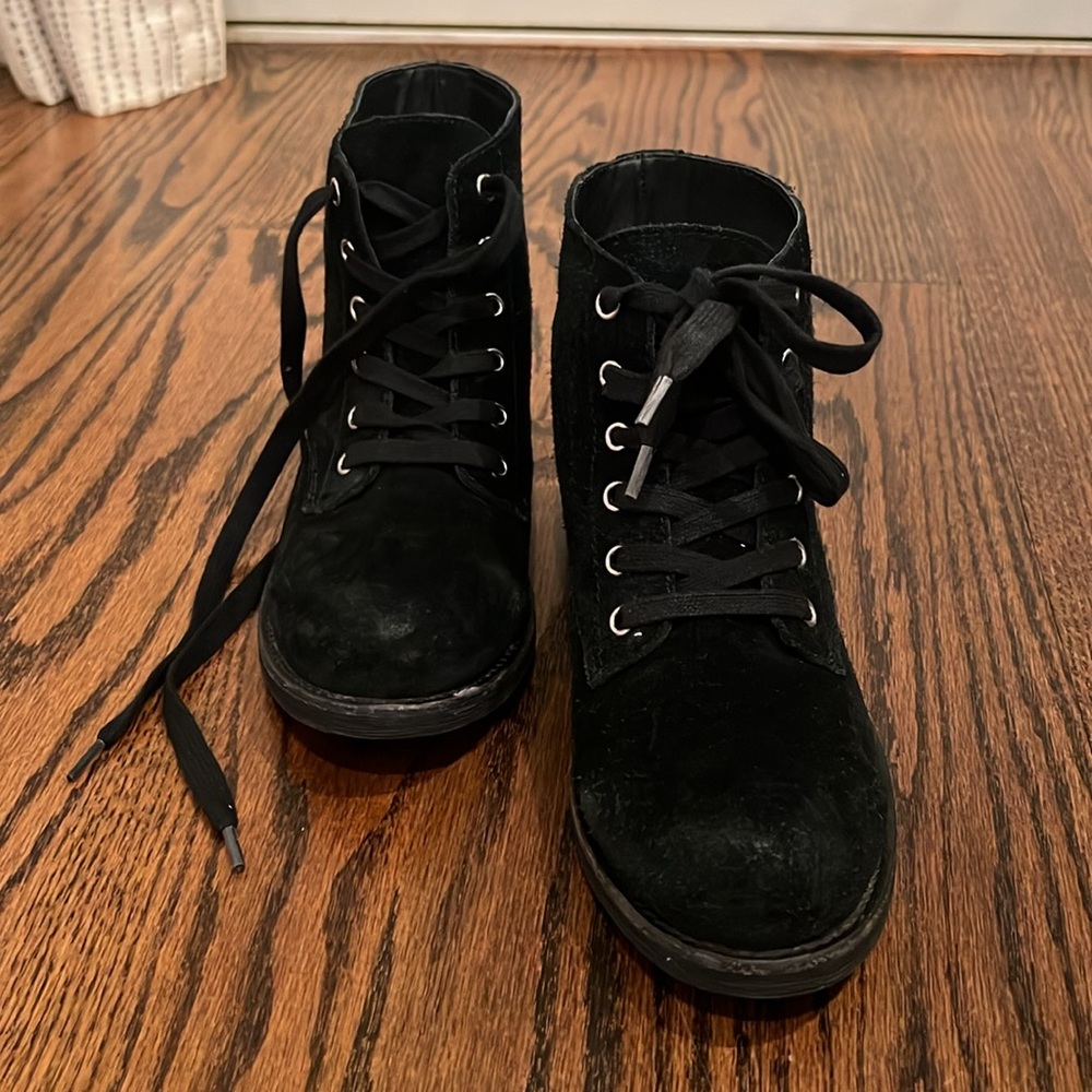 Black Suede Sam Edelman Ankle Boot